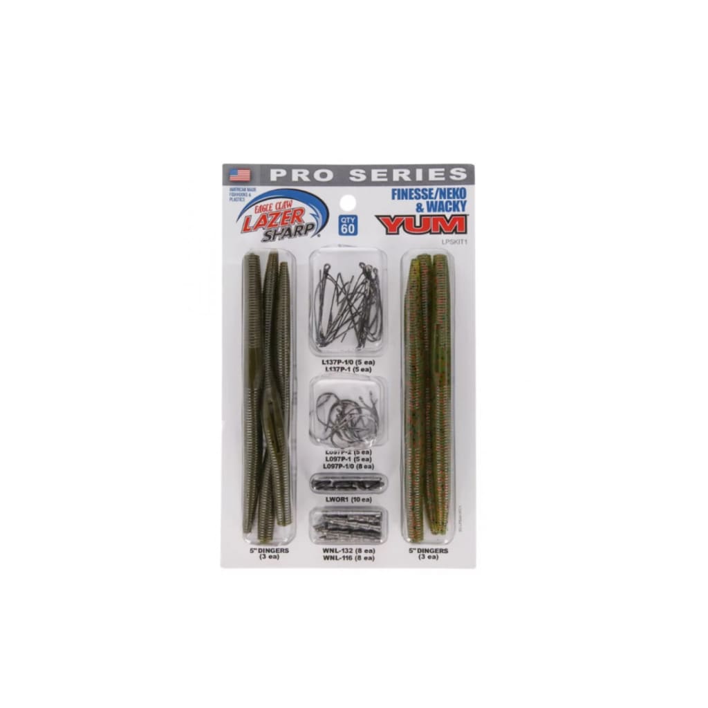 Eagle Claw Pro Series Kit - Finesse/Neko & Wacky - Soft Bait Lures (Freshwater)