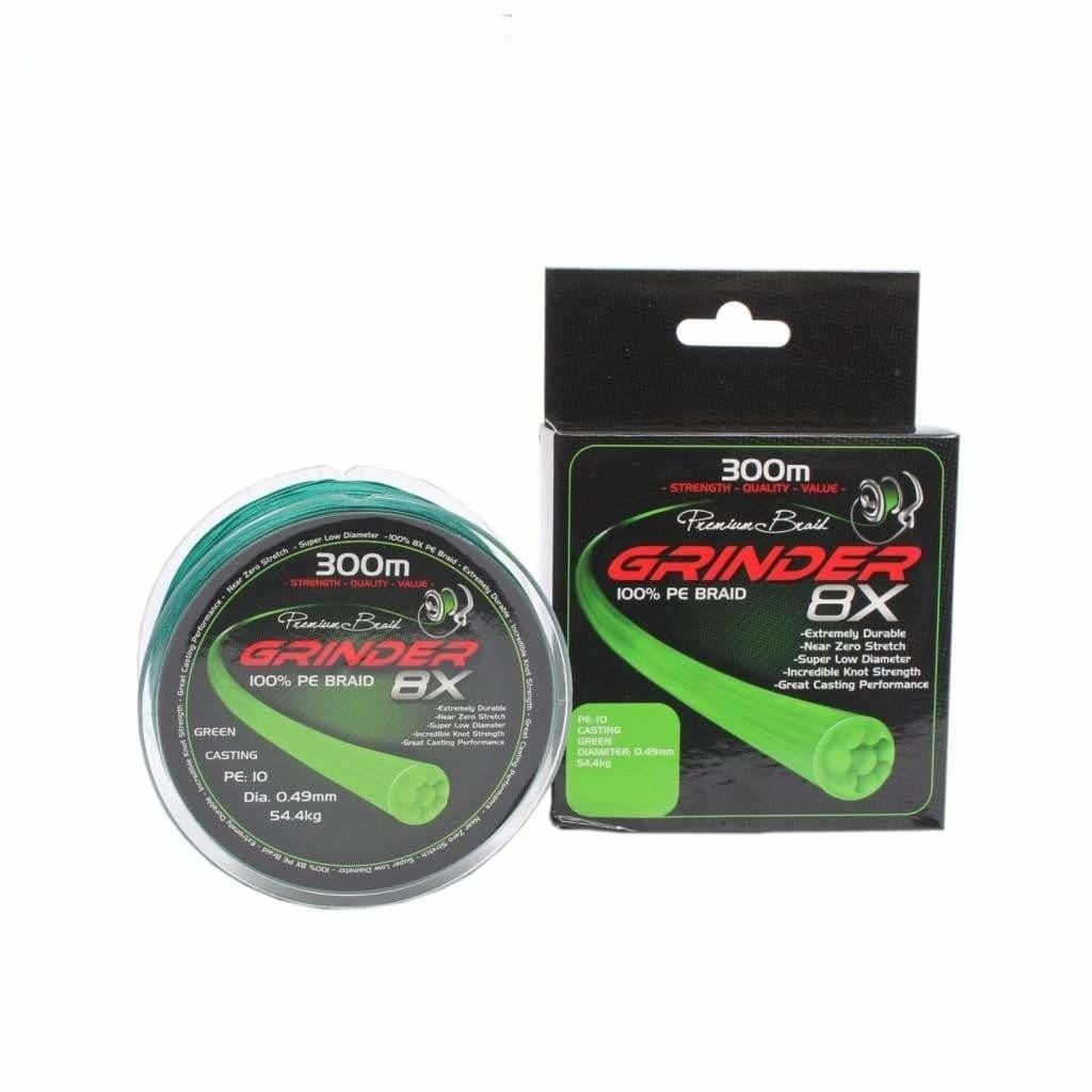 Grinder 8x Braid 300m Spool - 15lb / Green - Braided Line Line & Leader (Saltwater)