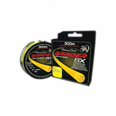 Grinder 8x Braid 300m Spool - 15lb / Yellow - Braided Line Line & Leader (Saltwater)