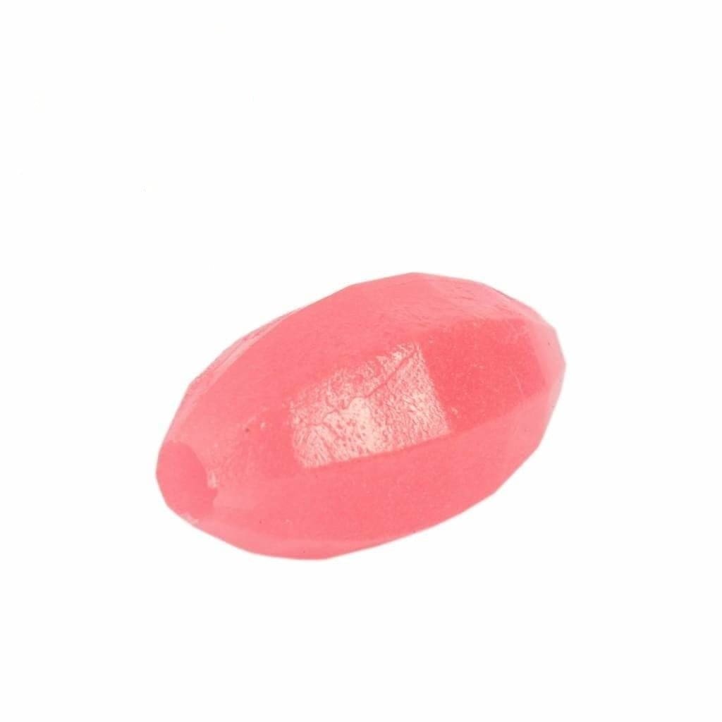 Pink Oval Luminous Beads 18mm - 50 in a pack - Rigging Terminal Tackle (Saltwater)