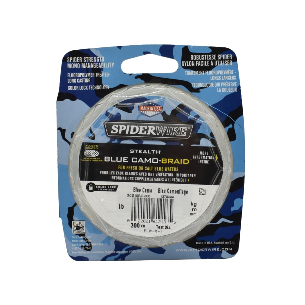 Spiderwire Stealth Blue Camo Braid - Braided Line Line & Leader (Saltwater)