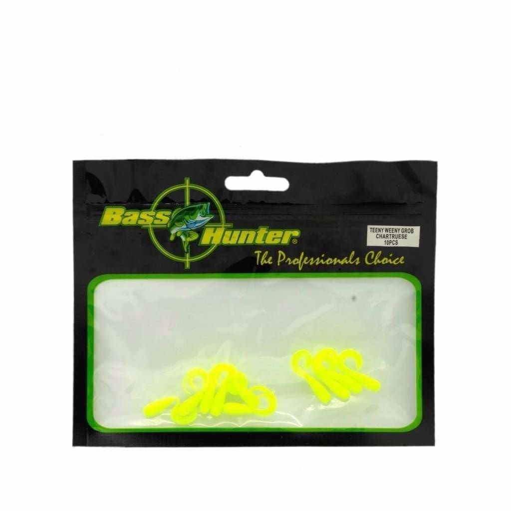 Bass Hunter Teeny Weeny Grub - Chartreuse - Soft Baits Lures (Freshwater)