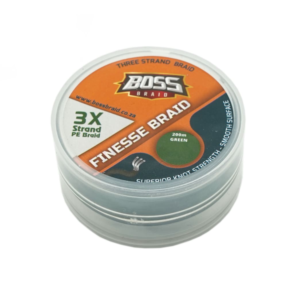 Boss Braid Finesse 3X Green - Braided Line Line & Leader (Saltwater)