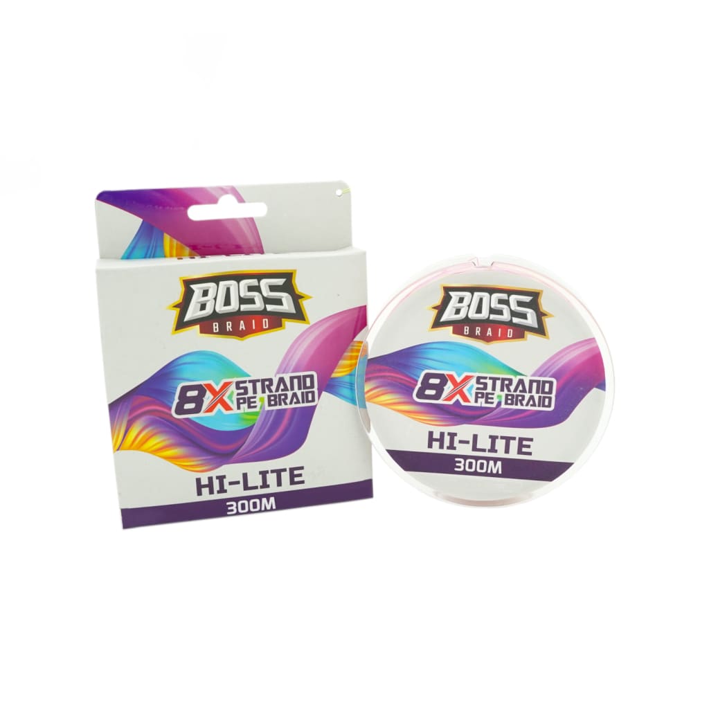 Boss Braid Hi-Lite Multi Colour 8X 300m - Braided Line Line & Leader (Saltwater)