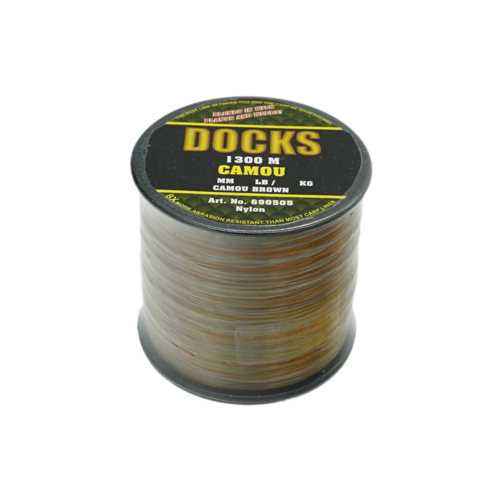DOCKS Camou Brown Nylon 1300m - Mono Line & Leader (Saltwater)