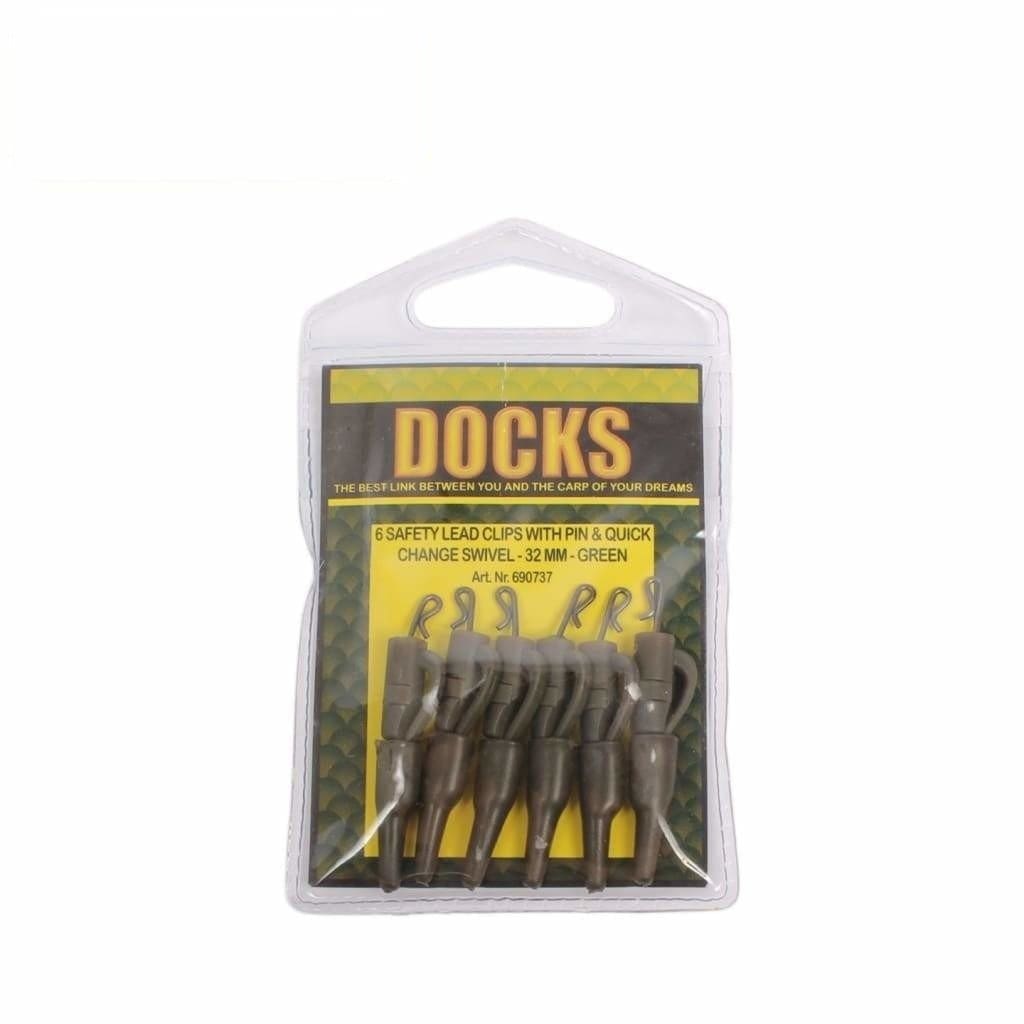 Docks Safety Lead Clips with Pin and Quick Change Swivel - Terminal Tackle (Freshwater)