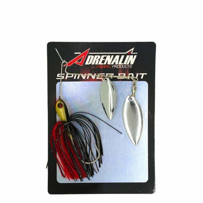 ADRENALIN Spinnerbait - Black Red - Spinnerbaits & Buzzbaits Lures (Freshwater)