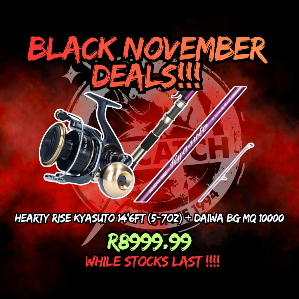 Black November Hearty Rise Kyasuto 14’6ft (5-7oz) + Daiwa Bg Mq 10000 - Spinning Combos (Saltwater)