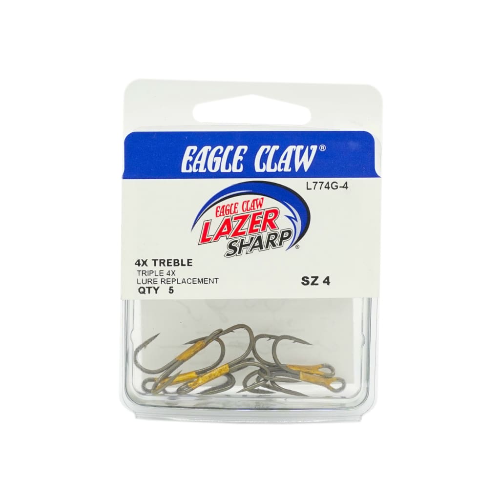 Big Catch Fishing Tackle - Eagle Claw 4x Strong Treble Hook