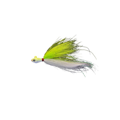 Fishman Bucktails - Chartreuse White / 1/8oz - 2/0 - Hard Baits Jigs Lures (Saltwater)