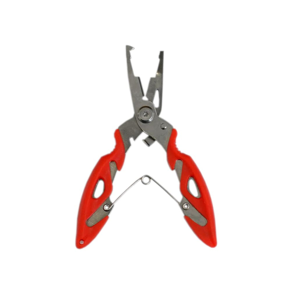 Ice Fishing Gifts FLISSA Mini Fishing Pliers With Fly Fishing Zinger Retractor, Fish Hook Remover Tool, Split Ring Pliers For Saltwater & Freshwater, Tungsten Carbide Cutters, Fishing Gear Gift For Anglers Fishing