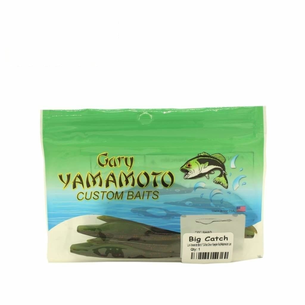 Gary Yamamoto D-Shad Baits - Green Pumpkin Red - Soft Baits Lures (Freshwater)