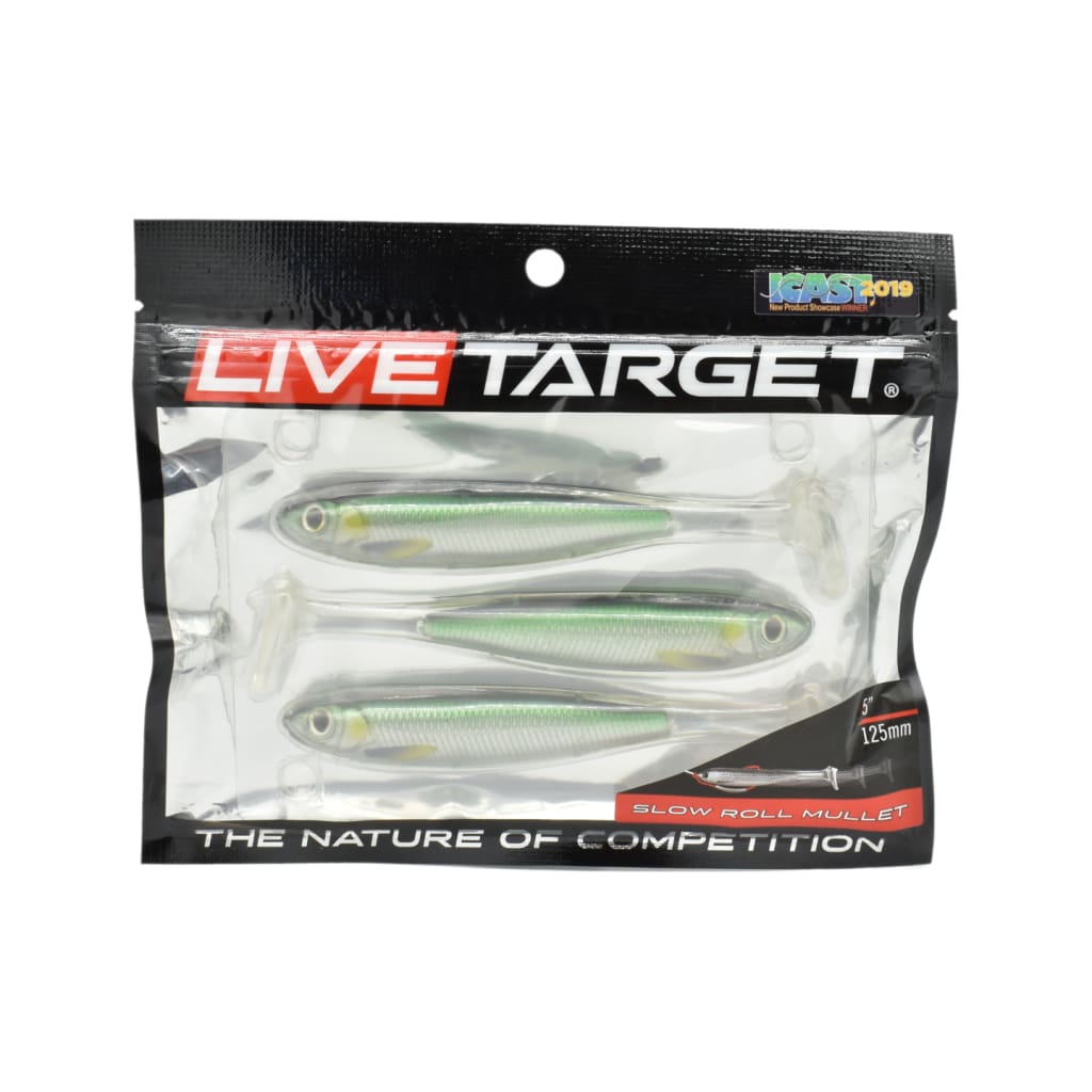 Live target Slow-Roll Mullet Paddle Tail Soft Lure 125 mm Silver