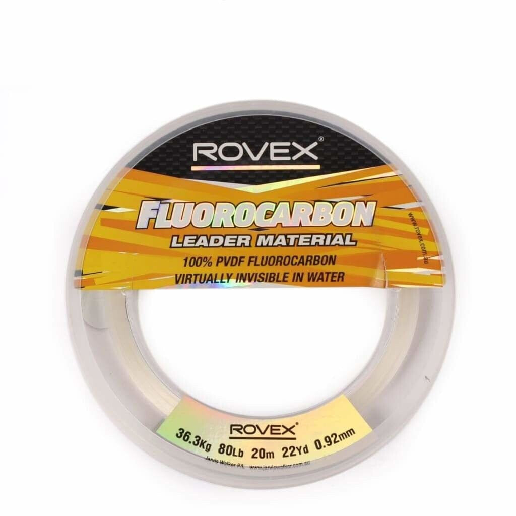 Rovex Fluorocarbon Leader 20m - Fluro Leader Line & Leader (Saltwater)
