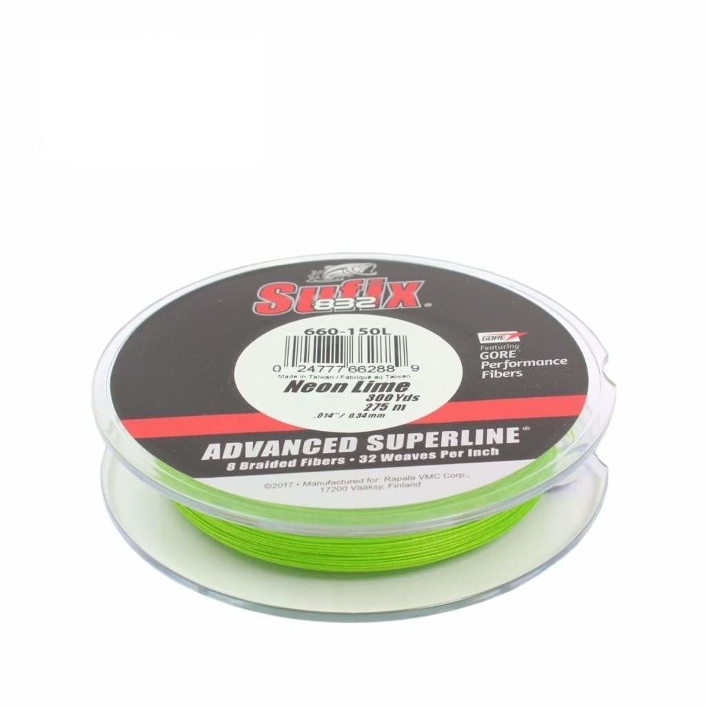 Sufix 832 Advanced Super Line Braid - Neon Lime - 50lb - 300yd