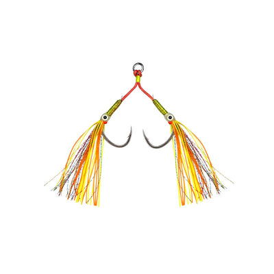 Trident Squidoo Double Assist Hook - Chartreuse / 2/0 - Jig Lures (Saltwater)