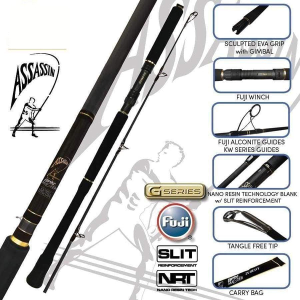 Assassin Spinmaster Spin/Pop 8′ (65-120lb) 4X Heavy Popping Rod