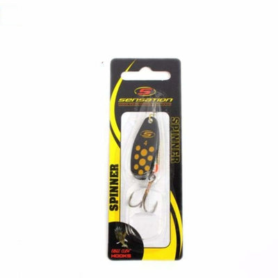 Bass Fury Spinners #4 - Black Yellow Dot - Spinners & Spoons (Freshwater)