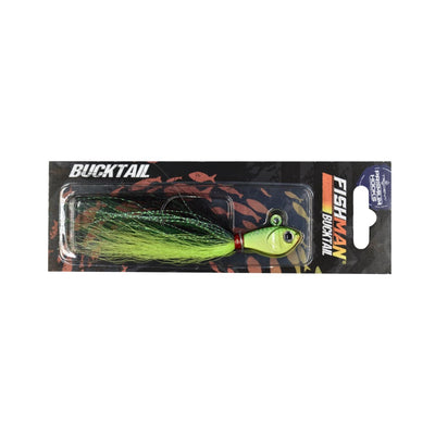 Fishman Bucktail 3/8oz - 3/0 - Black Green Chartreuse - Jig Lures (Saltwater)