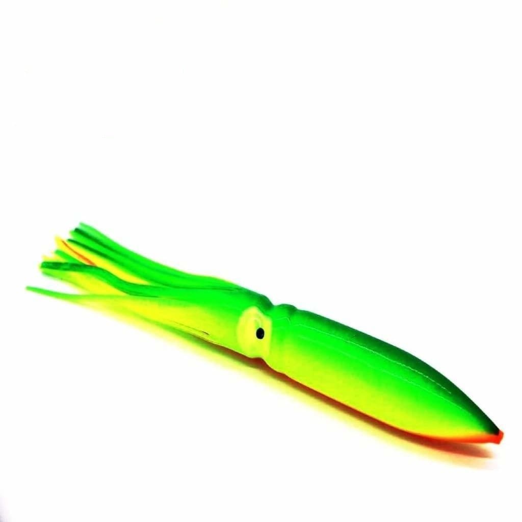  9 Inches/12 Inches Green Machine Style Squid Skirts Trolling  Lures,Rigged Circle Hooks, Green/Glow