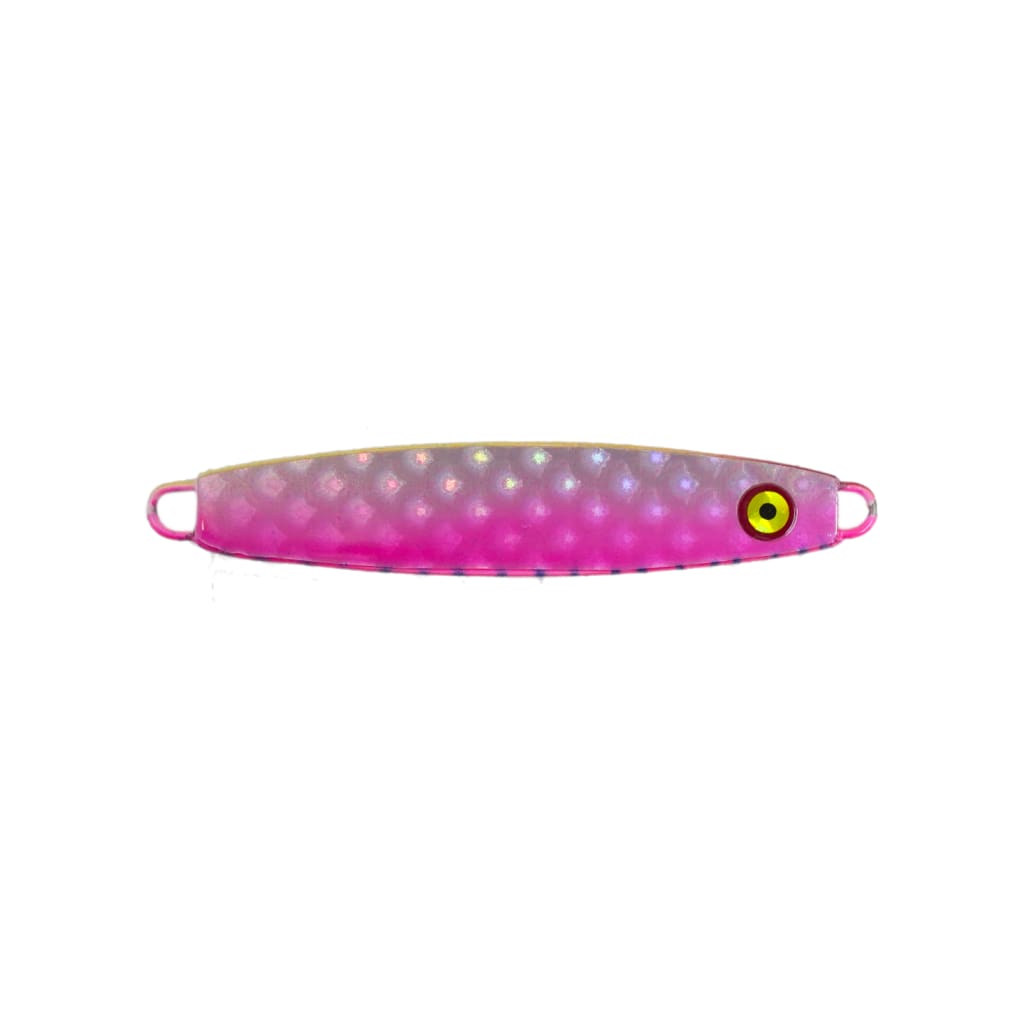 Flatback Spinner Small Sexy - Pink Silver Chartreuse Belly - Spinners/Spoons Lures (Saltwater)