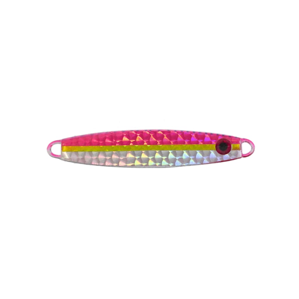 Flatback Spinner Small Sexy - Pink Silver Chartreuse Line - Spinners/Spoons Lures (Saltwater)