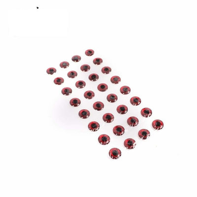 Fly 3D Eyes - 4mm / Red - Beads & Eyes Fly Tying (Fly Fishing)