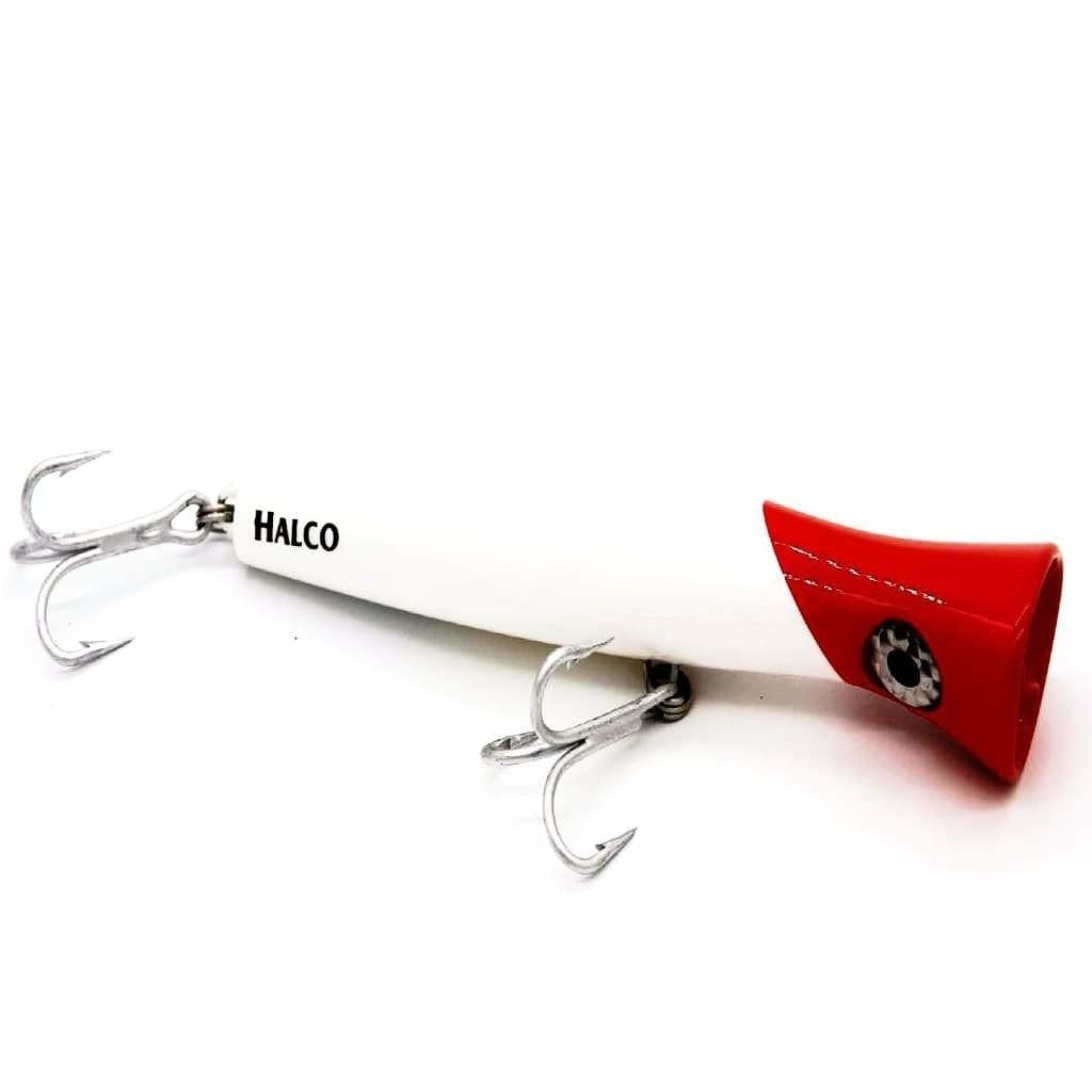 Halco Roosta Popper 105 - White Redhead - Lures (Saltwater)