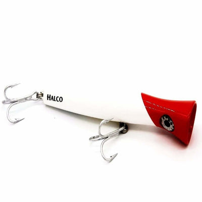 Halco Roosta Popper 135 - White Red Head - Lures (Saltwater)