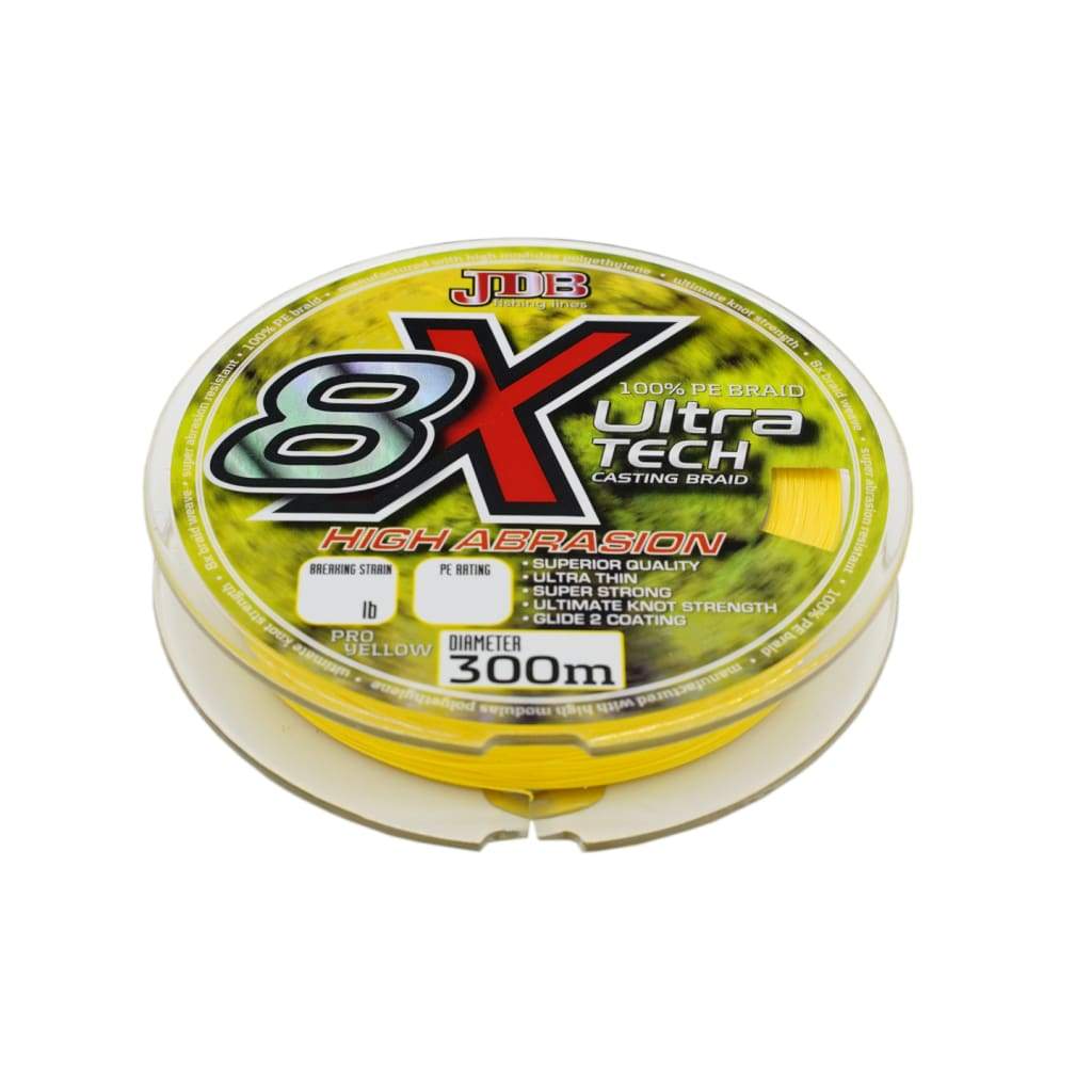 JDB Ultra Tech 8X Braid Yellow - Braided Line Line & Leader (Saltwater)