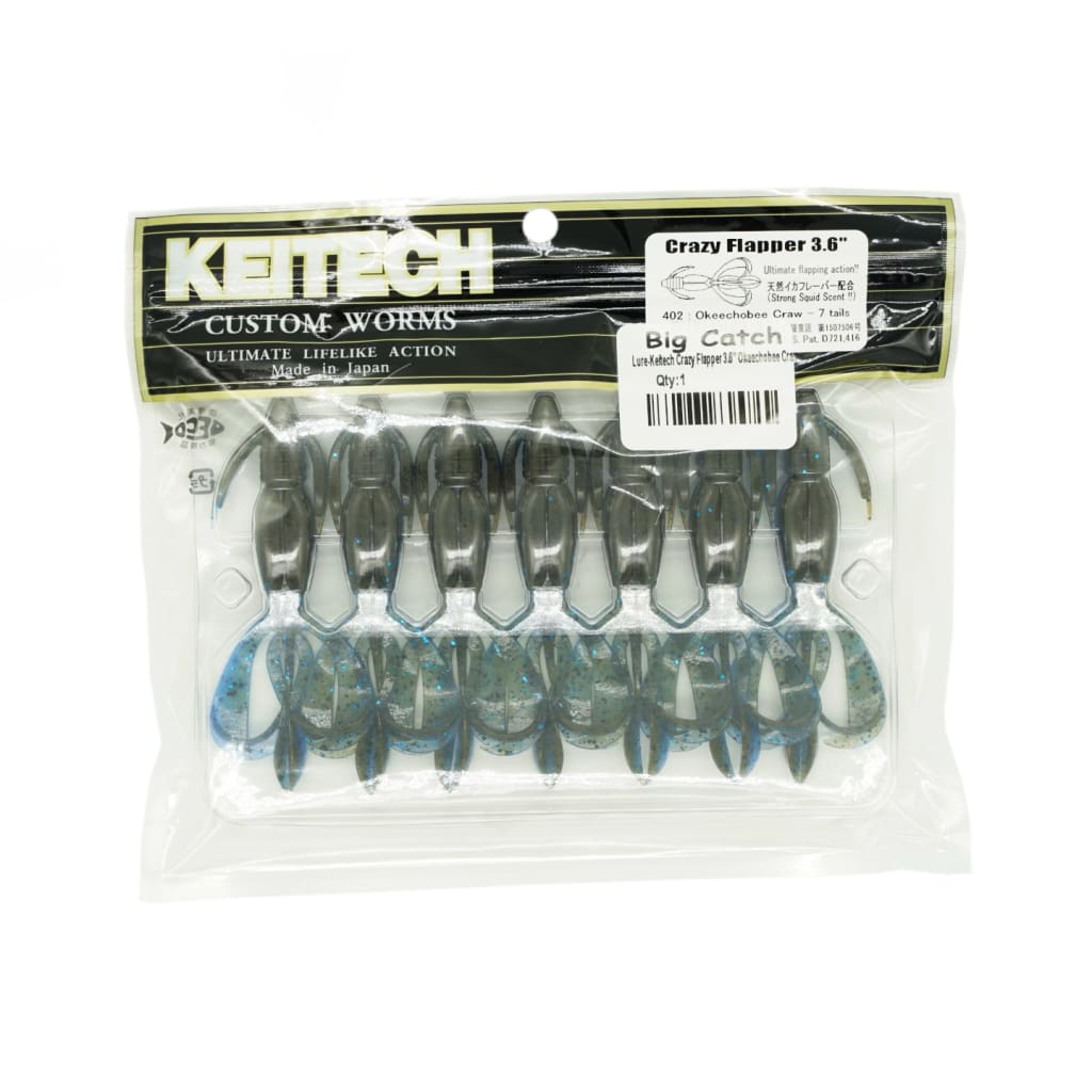 Keitech Crazy Flapper 3.6 - Okeechobee Craw - Soft Bait Lures (Freshwater)