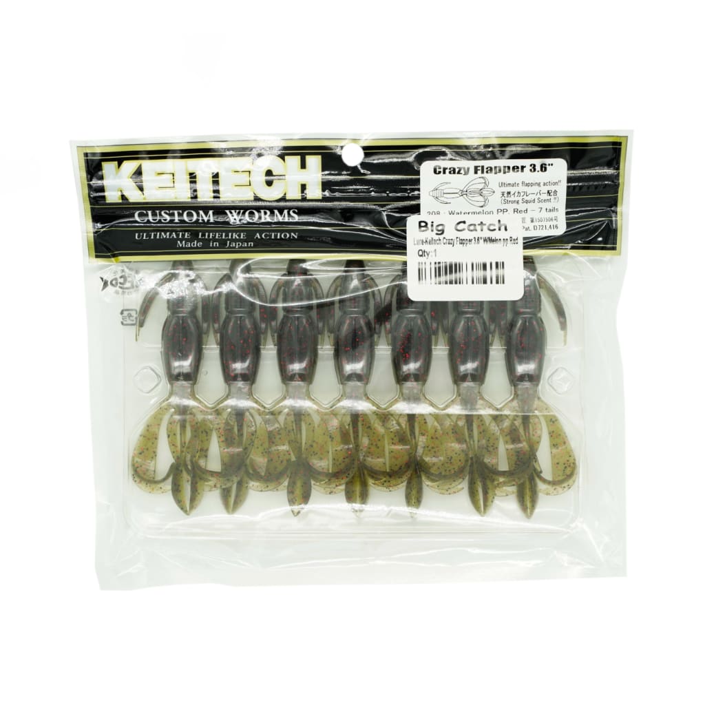Keitech Crazy Flapper 3.6 - Watermelon PP Red - Soft Bait Lures (Freshwater)