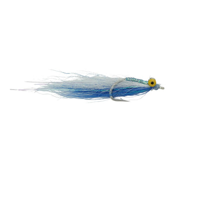 SciFlies Bucktail Clouser - White Blue - Fresh Dries Flies (Fly Fishing)