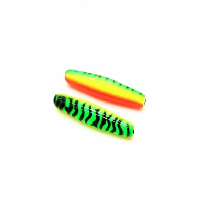 Snoek Barrels Dayglo 6oz - Fire Tiger (Green/Black stripes with Orange) - Hard Baits Jigs Lures (Saltwater)