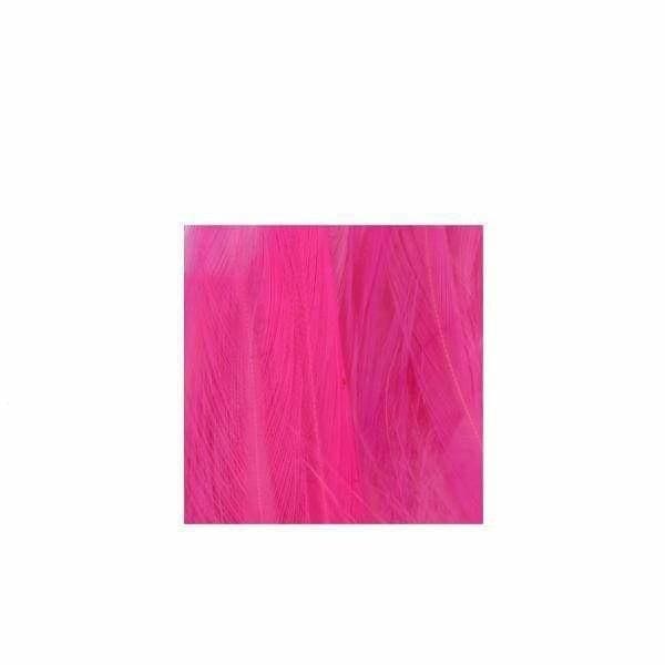 Strung Saddle Hackle - Fluoro Pink - Fly Tying (Fly Fishing)
