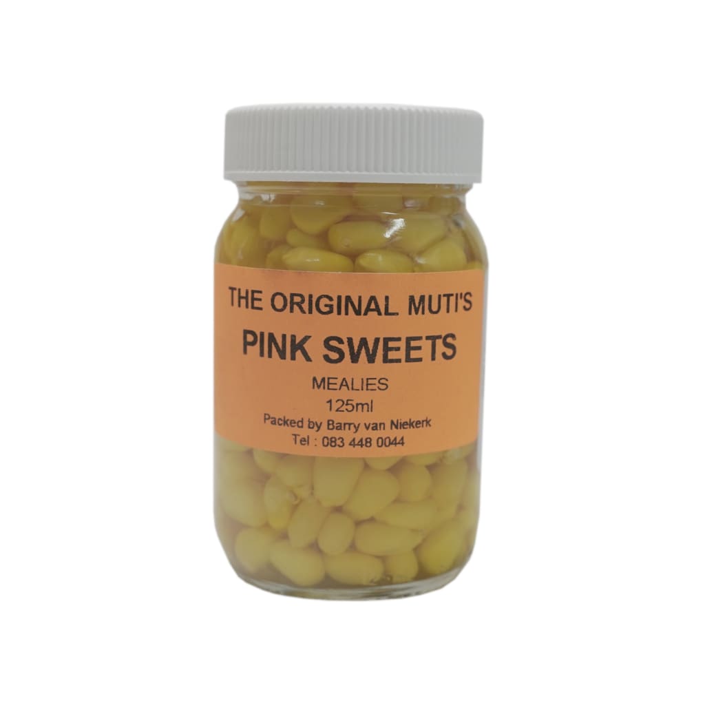 The Original Muti’s Mealies - Pink Sweets - Carp Baits Lures (Freshwater)