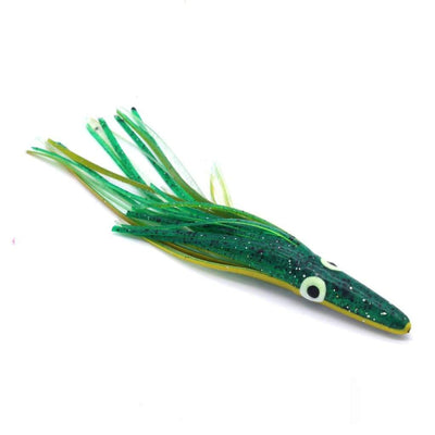 Tuna Runner 85gram - green/clear black speckle- yellow lateral lines - Soft Baits Lures (Saltwater)